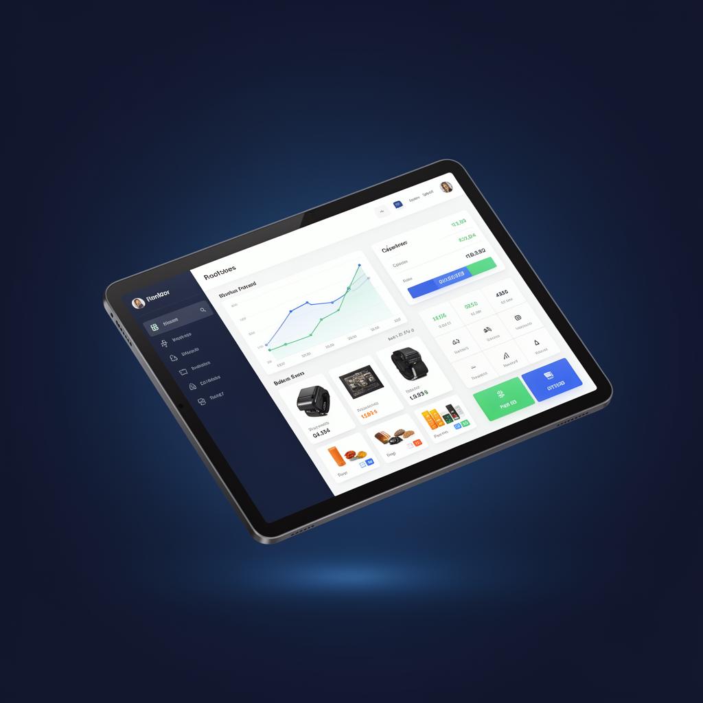 Interface do sistema PDV+ em tablet